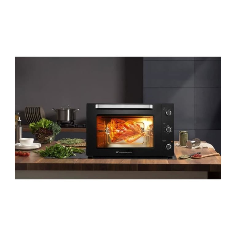 Minifour électrique -Chaleur tournante- CONTINENTAL EDISON - CEMF80B - Noir - L68 x H42,8 x P 48 cm - Neuf