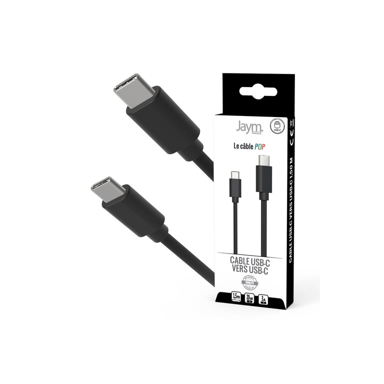 Câble iPhone / Galaxy / Google USB C vers USB C PD 1 5 mètres Jaym Neuf - vue 7