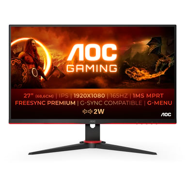 AOC G2 27G2SPAE/BK Display LED 68,6 cm (27'') 1920 x 1080 pixel Full HD Nero, Rosso