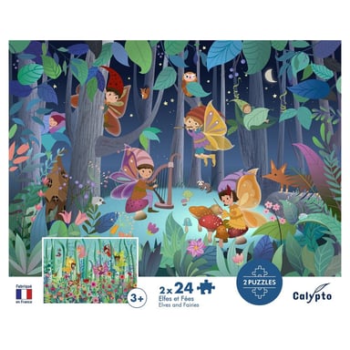 Puzzle de 24 piezas : Elfos y Hadas para niños