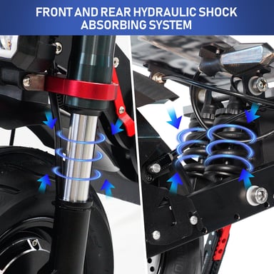 Trottinette électrique Tifgalop K8 6000W 12 pouces 60V 38AH Batterie avec siège amovible