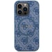 Custodia Guess per iPhone 14 Pro 6.1'' blu Custodia rigida 4G Collection in pelle Logo in metallo MagSafe