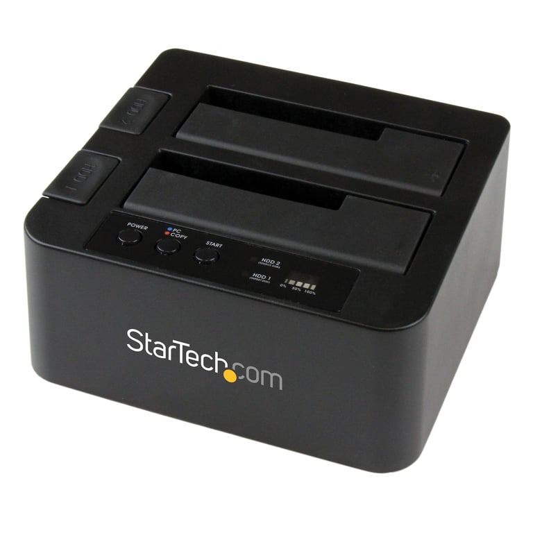 StarTech.com Duplicateur de Disque Dur à 2 Baies, Cloneur/Copieur Autonome USB 3.0 (5 Gbps) / eSATA vers 2,5/3,5  SATA III HDD/SSD, Station d'accueil pour Disque Dur, Cloneur de Disque Dur - Neuf
