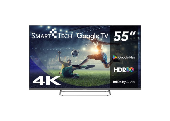 Smart Tech 55ug02v 55 TV 4k UHD 139 cm smart tv google tv hdmi usb hevc dolby audio hdr 10 chromescast - vue 2