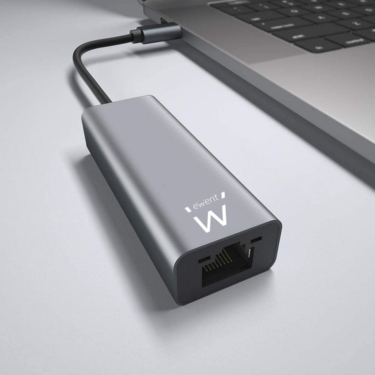 Adaptateur Ethernet USB C EWENT Gigabit 1000Mbps Compatible PCMaciPad Pro Aluminium - vue 3