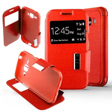Etui Folio compatible Rouge Samsung Galaxy J1 2015