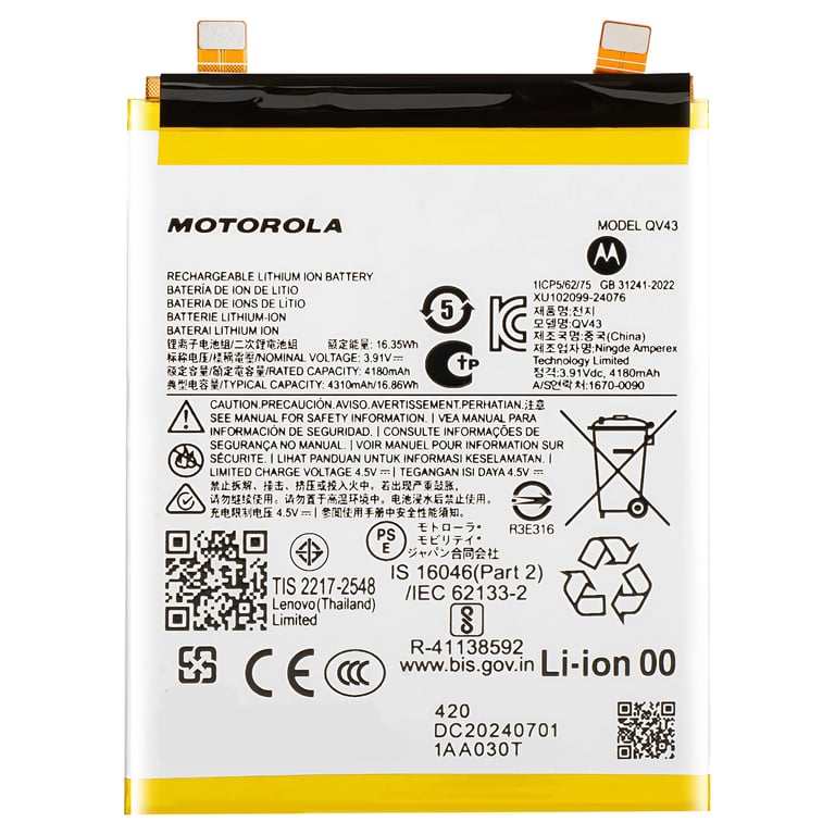 Batterie interne pour Motorola Edge 50 Neo 4310mAh QV43 Original Neuf