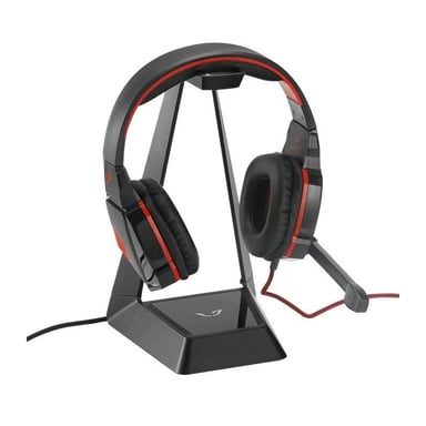WE Gamium support universel pour casque / micro-casque gamer avec LEDs RGB, Hub USB 3x 2.0, câble USB tressé 1m50