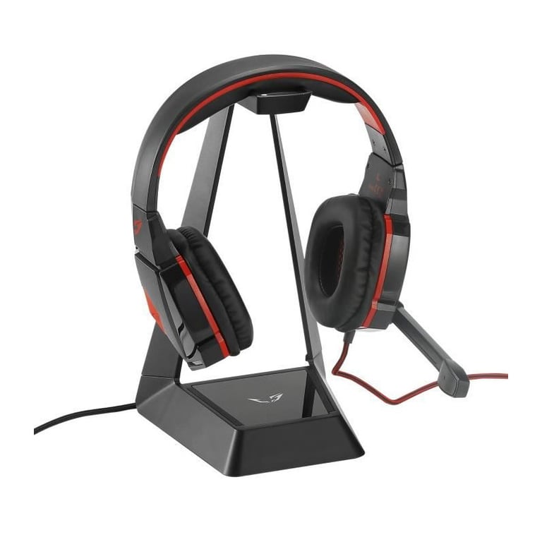 WE Gamium support universel pour casque / micro-casque gamer avec LEDs RGB, Hub USB 3x 2.0, câble USB tressé 1m50 - Neuf