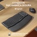 Logitech Wave Keys for Business, teclado ergonómico inalámbrico con reposamanos acolchado, tecnología Logi Bolt segura, Bluetooth, compatible con Wind