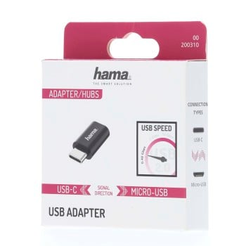 Hama 00200310 changeur de genre de câble Micro USB USB-C Noir