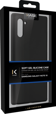 Coque en Gel de Silicone Doux pour Samsung Galaxy Note10, Noir satin