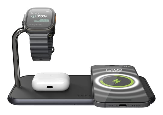 OtterBox Zens Dual + Watch Wireless Charger, Negro