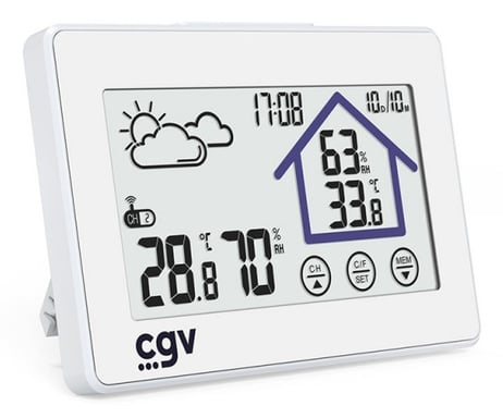 CGV MyMétéo-1BM Blanco LCD CC/Batería