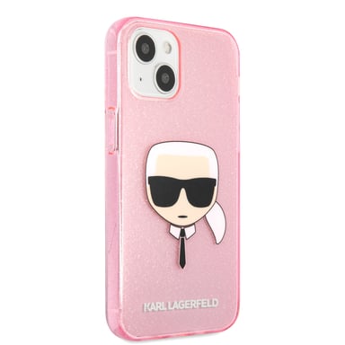 Funda Karl Lagerfeld KLHCP13XKHTUGLP para iPhone 13 Pro Max 6.7' Brillo rosa Cabeza de Karl