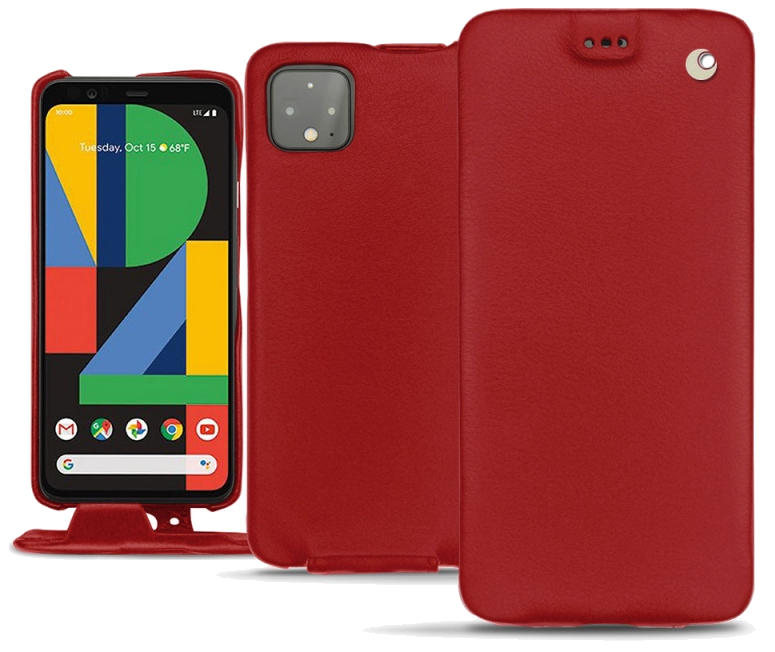 Housse cuir Google Pixel 4 - Rabat verticalRouge