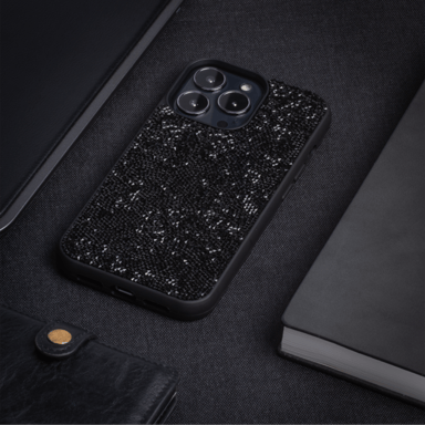 Custodia Bling Strass per Apple iPhone 13 Pro, nero notte