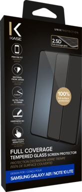 Protector de pantalla de cristal templado (100% cobertura de superficie) para Samsung Galaxy Note10 Lite, Negro