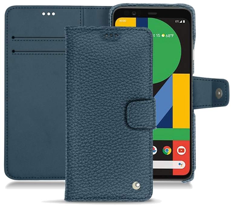 Housse cuir Google Pixel 5 - Rabat horizontal portefeuilleBleu