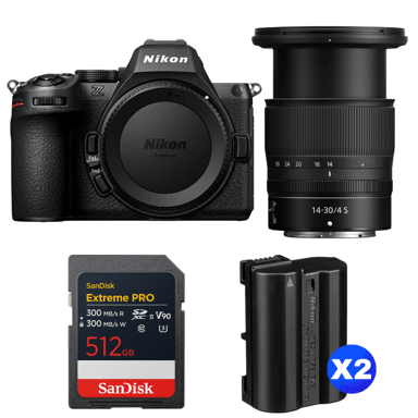 Cámara híbrida Nikon Z5 II + 14-30mm f/4 S + 1 SanDisk 512GB Extreme PRO UHS-II + 2 Nikon EN-EL15c + Ebook ''20 consejos para fotos que impactan''