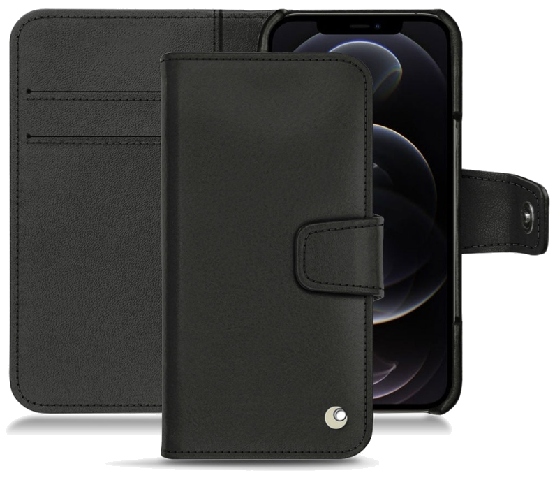 Housse cuir Apple iPhone 12 Pro Max - Rabat horizontal portefeuilleNoir