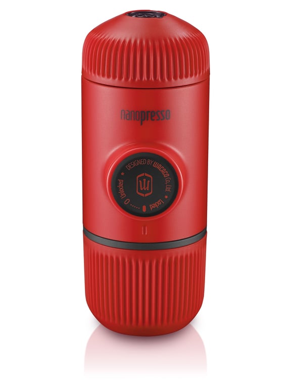WACACO Nanopresso + Case Machine Espresso – 18 bars, café moulu, étui rigide inclus, portable, sans électricité, idéale voyage & outdoor -Rouge - Neuf