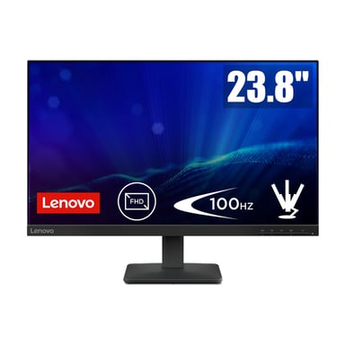 Monitor Lenovo L24-41 24'' Full HD IPS 100 Hz, Cornici Ultra-Sottili, Antiriflesso, HDMI, Regolabile, Sicurezza Kensington