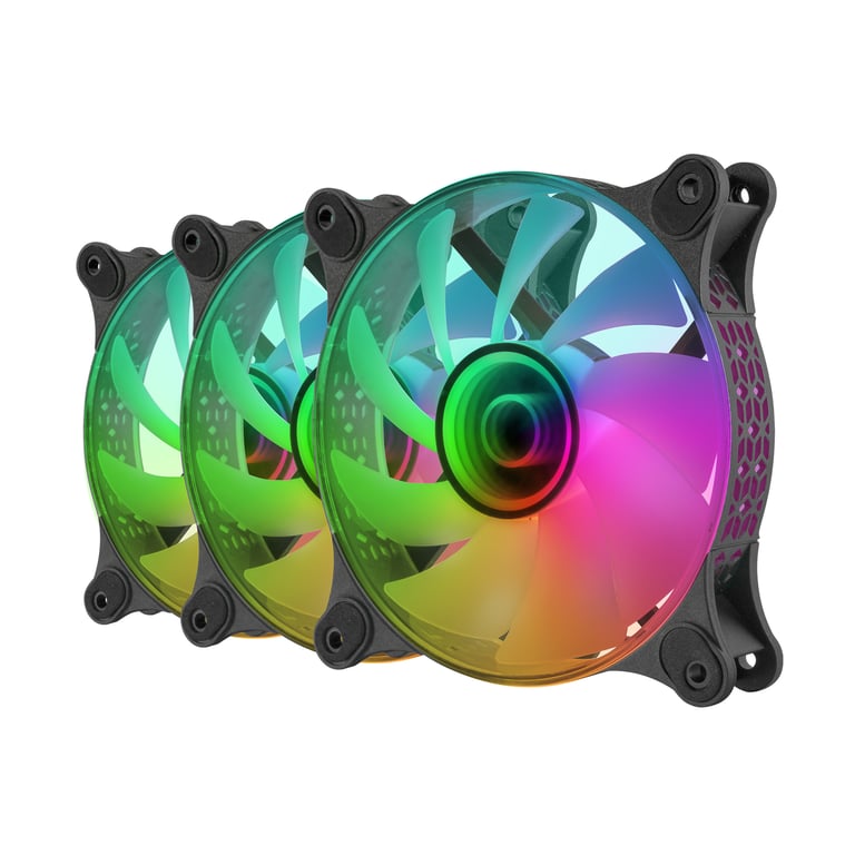 Mars Gaming MF3DKIT système de refroidissement d'ordinateur Boitier PC Ventilateur 12 cm 3 pièce Neuf - vue 2
