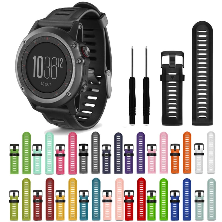 INF Bracelet Pour Garmin Fenix 3 Hr/6x Gps/5x Saphir/descent Mk1 Bleu - vue 3