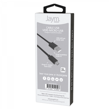 Cavo da USB a Micro-USB 2,4A - 1,5 metri - Collezione POP - Nero