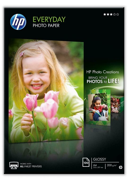Papel fotográfico brillante HP Everyday - 100 hojas/A4/210 x 297 mm