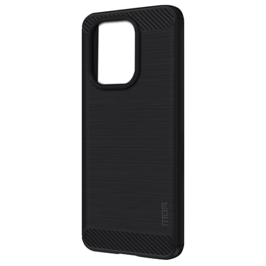 Coque Silicone pour Xiaomi Redmi Note 13 4G Effet Métal Brossé Carbone Noir
