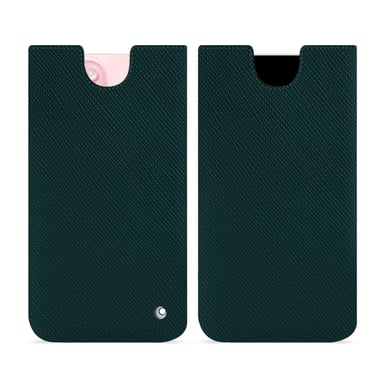 Pochette cuir Apple iPhone 15 - Pochette - Vert - Cuir saffiano