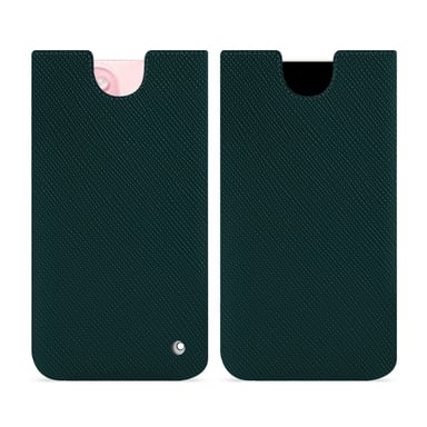 Pochette cuir Apple iPhone 15 -  - Vert - Cuir saffiano