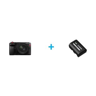 Caméra cinéma Canon EOS C50 Full Frame 7K Open Gate RF, 12 bits RAW, EVF, Wi?Fi, écran tactile 7,62 cm, bundle avec batterie LP?E6P Noir