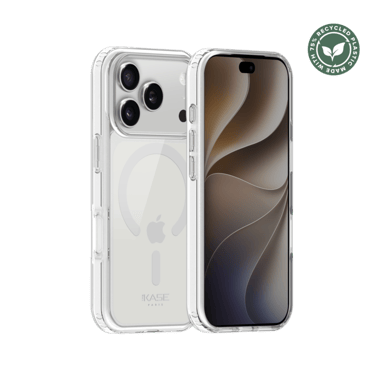 Funda antibacteriana magnética invisible a prueba de descargas hecha con plástico reciclado al 75% para Apple iPhone 18 Pro, transparente