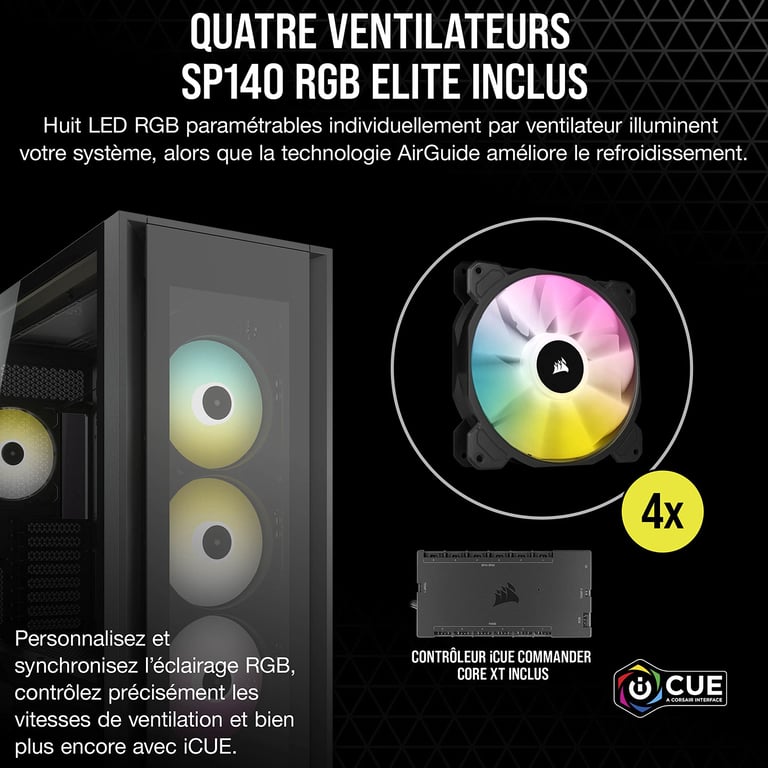 Corsair iCUE RGB TG GTSans AlimE ATX # - vue 5