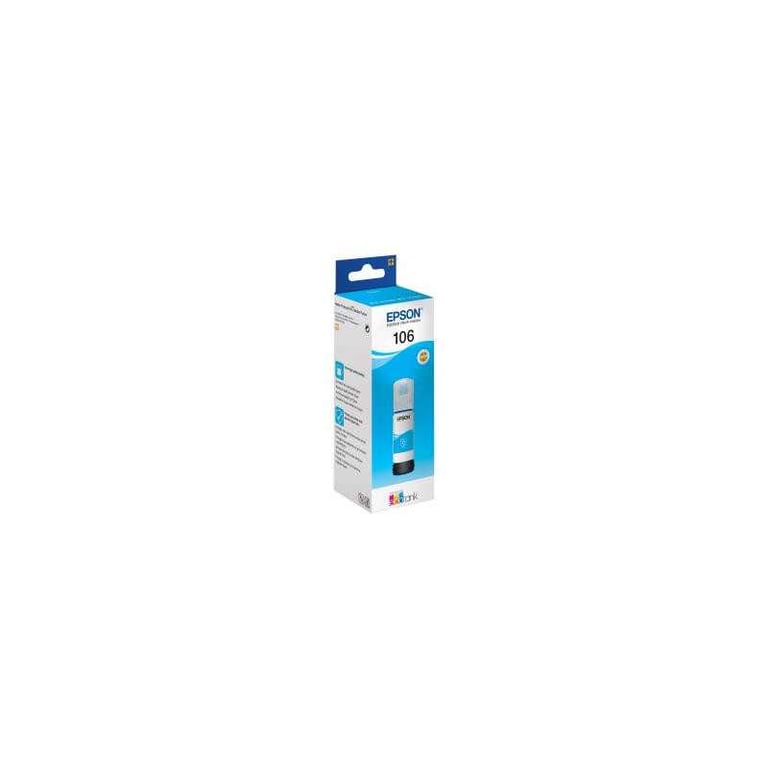 Bouteille d'encre Epson 106 EcoTank Cyan 70 ml C13T00R240 - Neuf