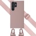 Selencia Coque silicone avec cordon amovible pour Samsung Galaxy S24 Ultra - Sand Pink