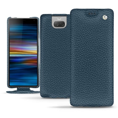 Housse cuir Sony Xperia 10 Plus -  - Bleu - Cuir grainé