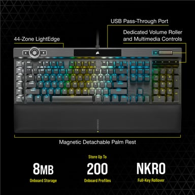 Tastiera da gioco Corsair K100 RGB French AZERTY USB Nero