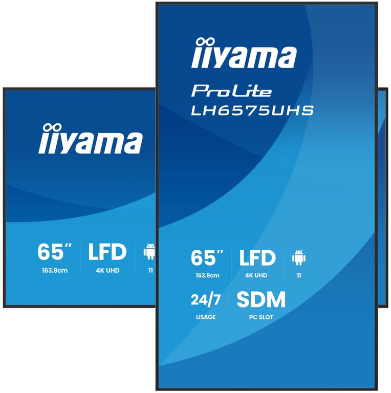 iiyama ProLite LH6575UHS B2AG 65 écran LCD rétro éclairé par LED signalisation numérique avec lecteur multimédia intégré SDM Slot PC 4K UHD... - vue 4