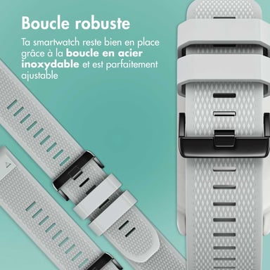 imoshion Bracelet QuickFit® en silicone - Connexion Garmin 22 mm - Gris