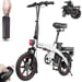 DYU A5 14'' Bicicletta elettrica pieghevole 25km/h - Motore 350W Batteria 48V7.5Ah Freni a disco - Bianco