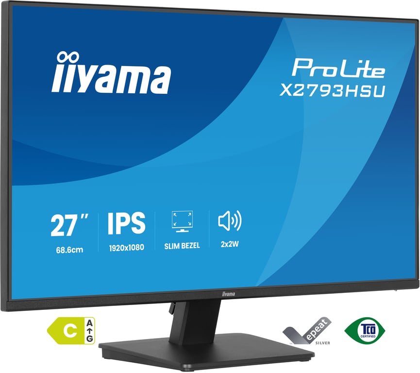 iiyama ProLite X2793HSU-B1 écran plat de PC 68,6 cm (27 ) 1920 x 1080 pixels Full HD LED Noir - Neuf