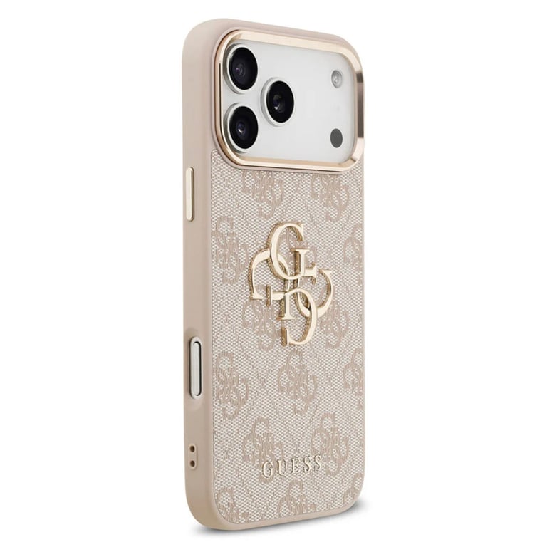Guess Coque 4G Metal Logo Backcover pour Apple iPhone 17 Pro Max - Gold Edge Rose - vue 3