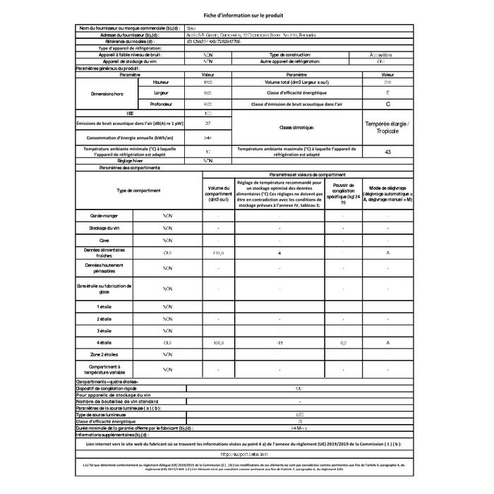 Réfrigérateur combiné inversé BEKO B3RCNE364HXB - vue 5