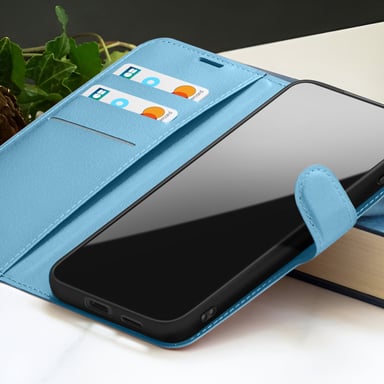 Zanaé Funda tipo cartera para Oppo A5 Pro con soporte y lengüeta magnética Bleu ciel