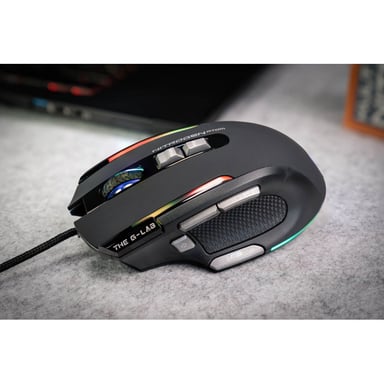 G-LAB KULT-NITRO-ATOM Mouse RGB da gioco - 4800 DPI - Programmabile - Nero