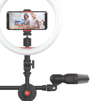 Anneau Lumineux Selfie à LED & Microphone